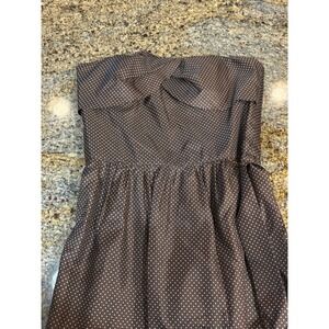 BCBG Strapless Brown Polka Dot Dress
